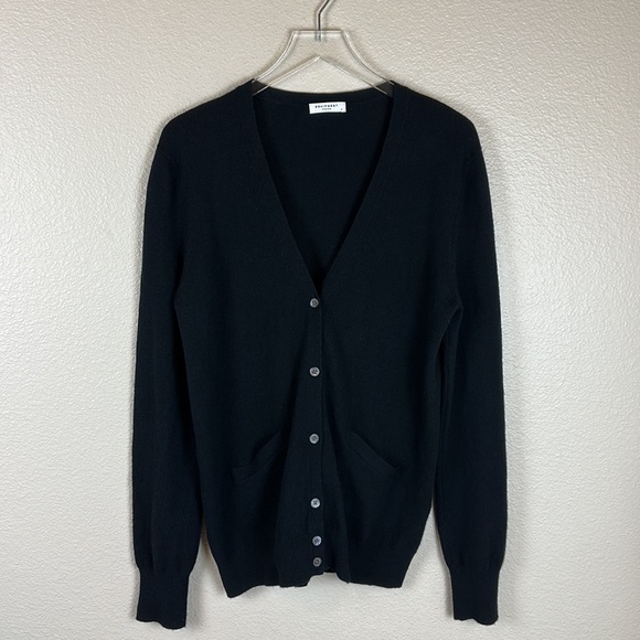 EQUIPMENT FEMME BLACK CASHMERE BUTTON UP CARDIGAN - Picture 3 of 8